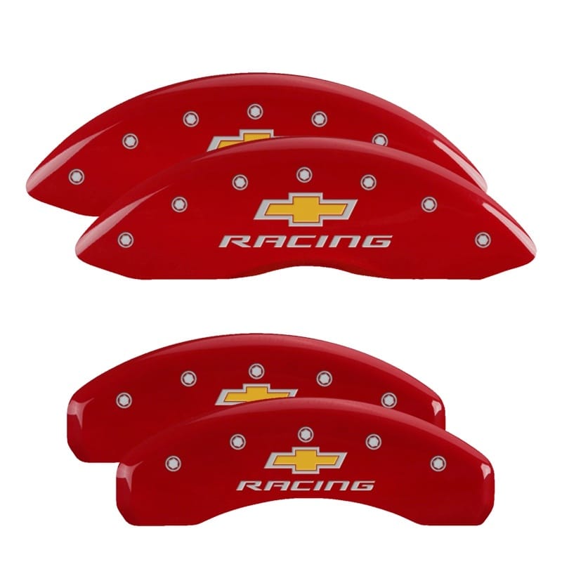 MGP — MGP 4 Caliper Covers Engraved Front & Rear Chevy Racing Red Finish Silver Char 2016 Chevrolet SS
Caliper Covers
