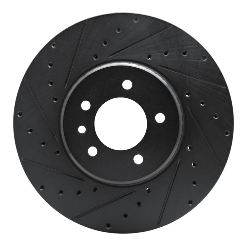 R1 Concepts — R1 20-25 Land Rover Defender 110 Front Left Drilled & Slotted Black Brake Rotor