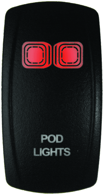 DragonFire Racing — Dual LED Switch, Laser-Etched, Lights On/Off, Red