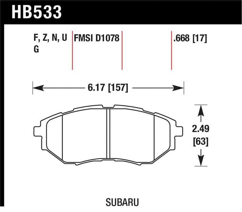 Hawk Performance — Hawk 05-08 LGT D1078 DTC-60 Race Front Brake Pads
Disc Brake Pad