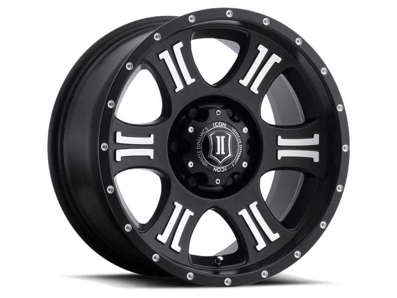 ICON — ICON Shield 17x8.5 5x5 0mm Offset 4.75in BS 71.5mm Bore Satin Black/Machined Wheel
SHIELD WHEEL