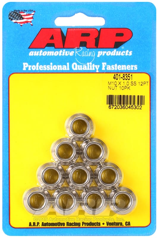 ARP — ARP M10 X 1.0 SS 12pt Stainless Steel Nut Kit