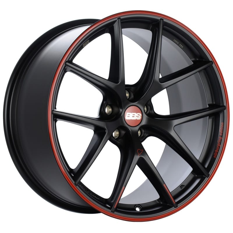BBS — BBS CI-R Nurburgring Edition 19x8.5 5x112 ET32 Satin Black/Red Lip Wheel - 82mm PFS/Clip Req.
