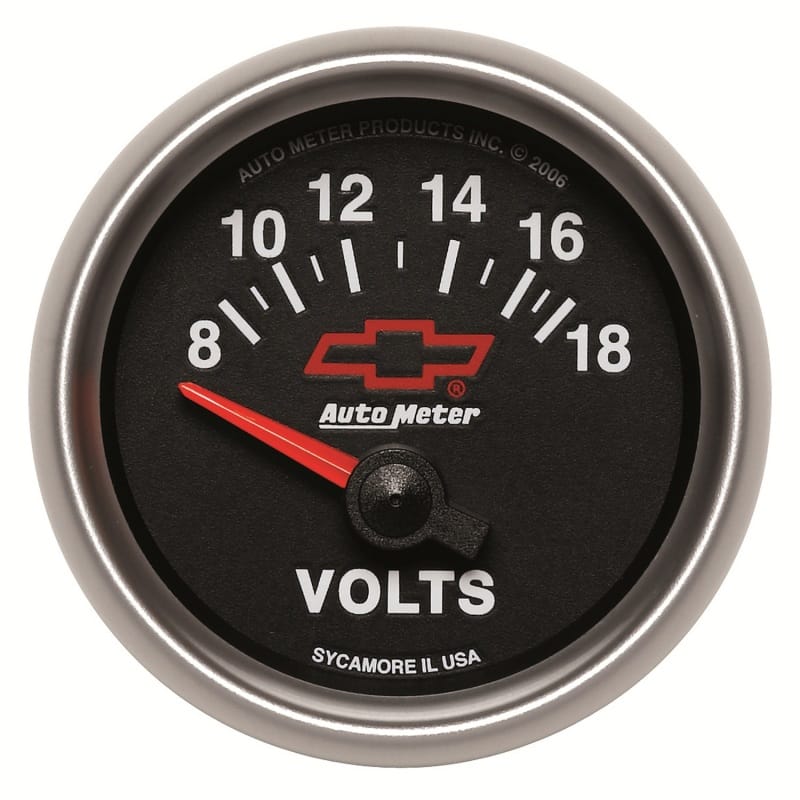 AutoMeter — Autometer GM Bowtie Black 2-1/16 Voltmeter 8-18V
2-1/16" VOLTMETER, 8
