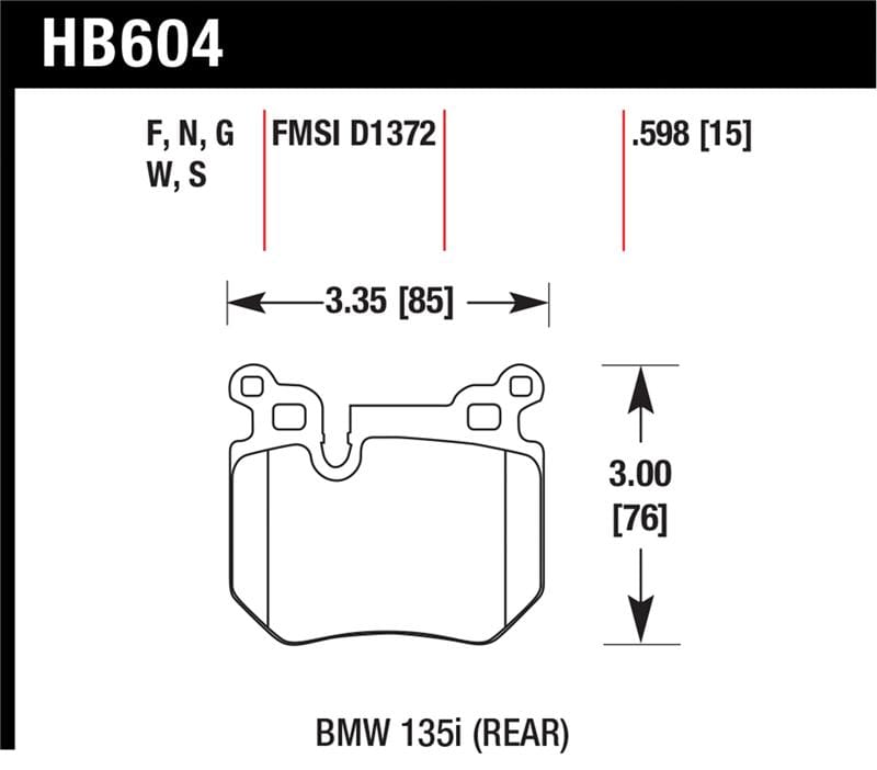Hawk Performance — Hawk BMW 135i DTC-30 Race Rear Brake Pads
Disc Brake Pad