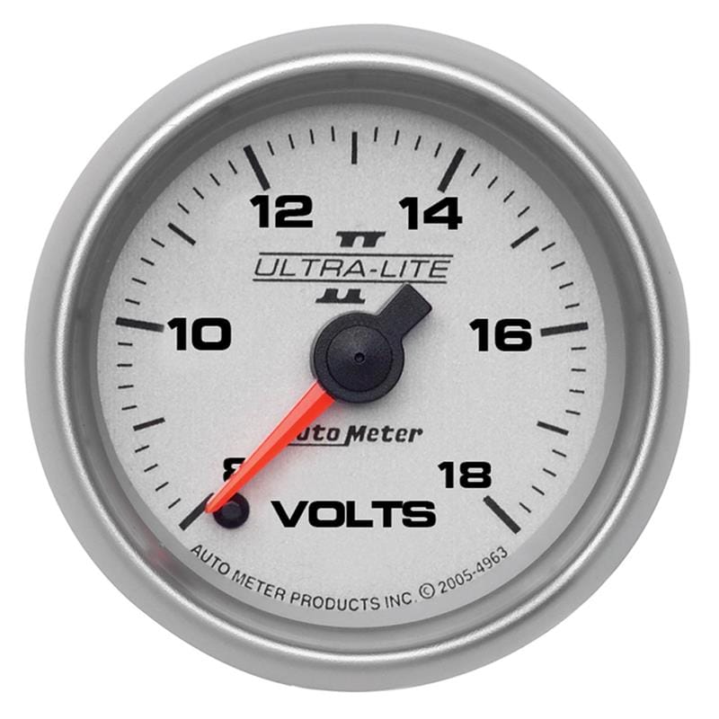 AutoMeter — Autometer Ultra-Lite II 52mm 18 Volt Digital Stepper Motor Voltmeter
2-1/16" VOLTMETER, 8