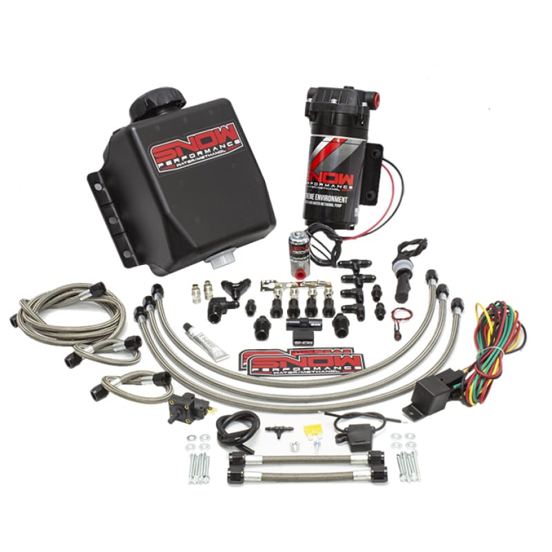 Snow Performance — Snow Performance Stage 1 Water Injection Stainless Steel Braided Line Quad Nozzle Kit
Water / Meth System