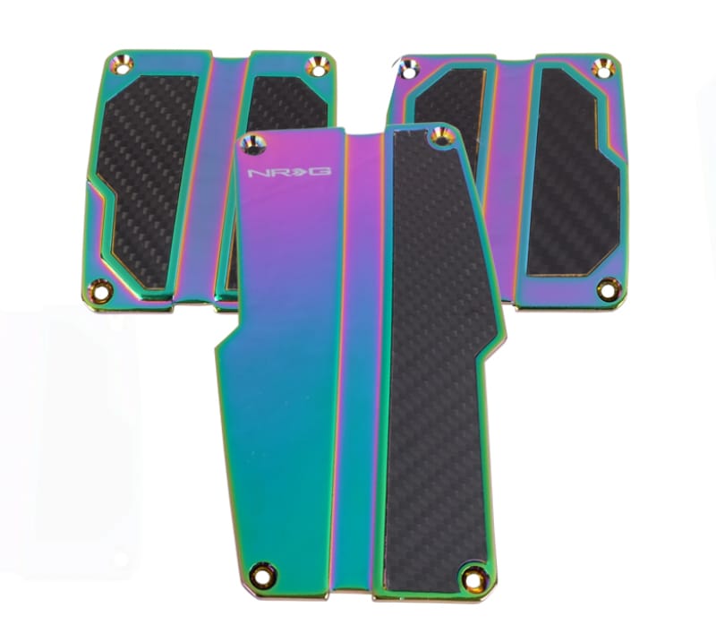 NRG — NRG Brushed Aluminum Sport Pedal M/T - Neochrome w/Black Carbon