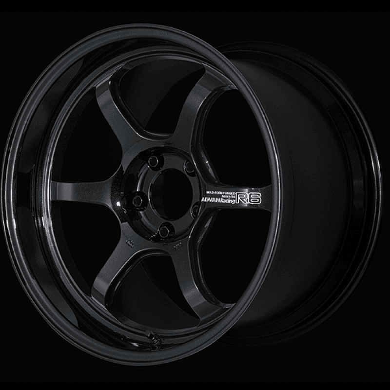 Advan — Advan R6 18x10.0 +24 5x114.3 Racing Titanium Black Wheel