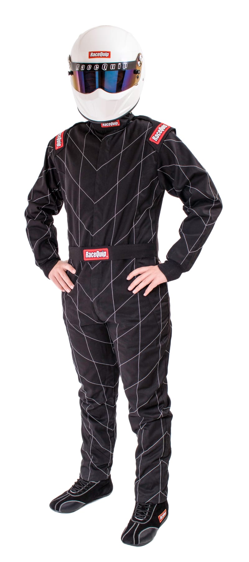 Racequip — RaceQuip Black Chevron-1 Suit - SFI-1 2XL