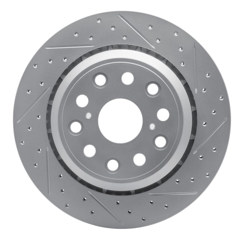 R1 Concepts — R1 07-17 Lexus Ls460 Rear Right Drilled & Slotted Geo-Carbon Rotor