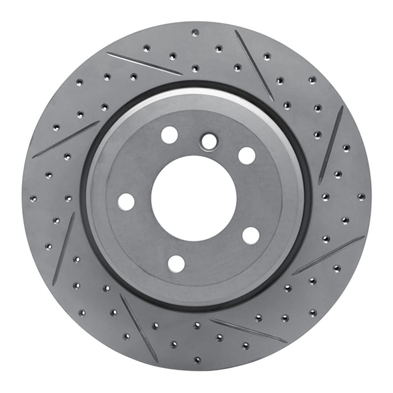 R1 Concepts — R1 04-10 BMW 528I Rear Right Drilled & Slotted Geo-Carbon Rotor