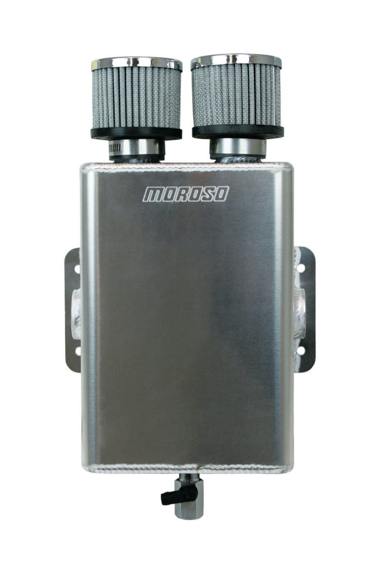 Moroso — Moroso Breather Tank/Catch Can -16An Female Inlet - One on Each Side - Two Breathers - Aluminum