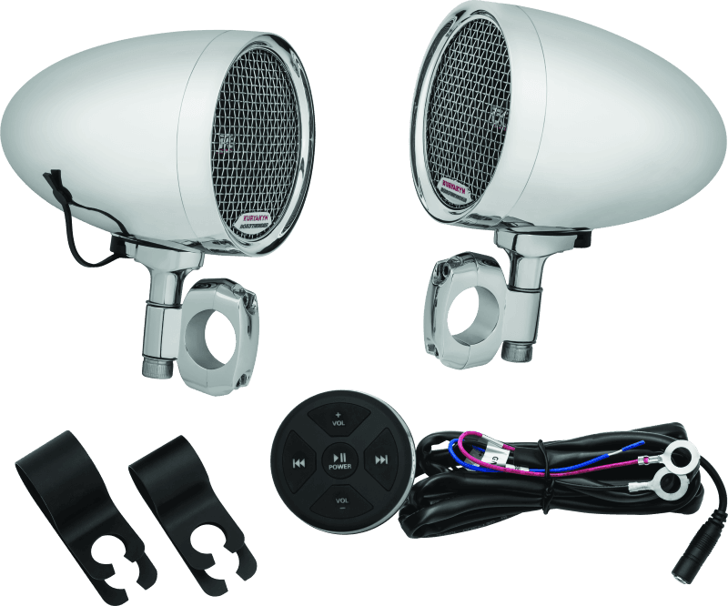 Kuryakyn — Kuryakyn Road Thunder Speaker Pods Bluetooth Audio Controller Chrome