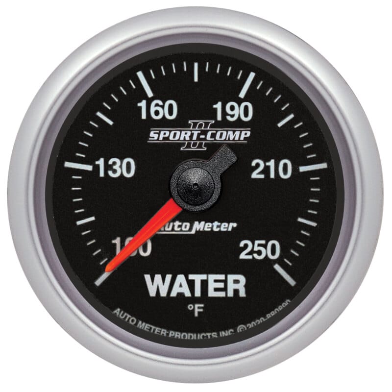 AutoMeter — Autometer Sport-Comp II 2-1/16in 100-250F SPN 110 Water Temp Gauge
2-1/16" WATER TEMP