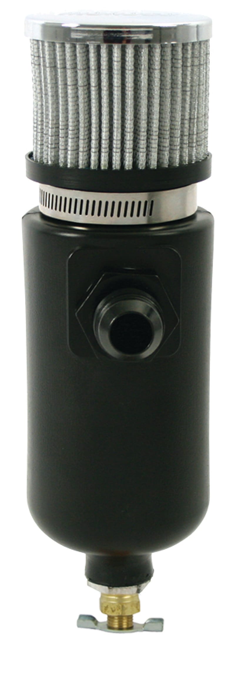 Moroso — Moroso Breather Tank/Catch Can -12An Male Inlet - Black Polyethylene