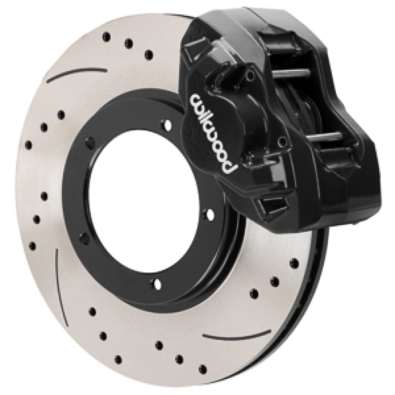 Wilwood — Wilwood 84-89 Porsche 911 D45 11.10in. Front Brake Kit w/ Flex Lines - Drilled Rotors (Black)