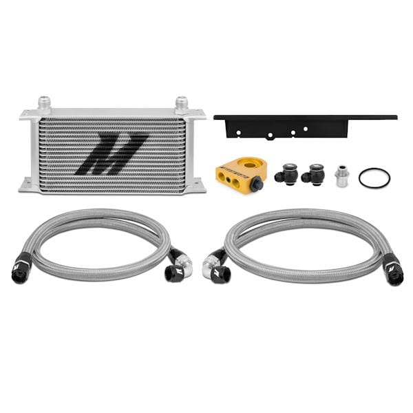Mishimoto — Oil Cooler Kit, Silver, Thermostatic, fits Nissan 350Z 2003-09
Nissan 350Z / Infiniti G35 Coupe Thermostatic Oil Cooler Kit