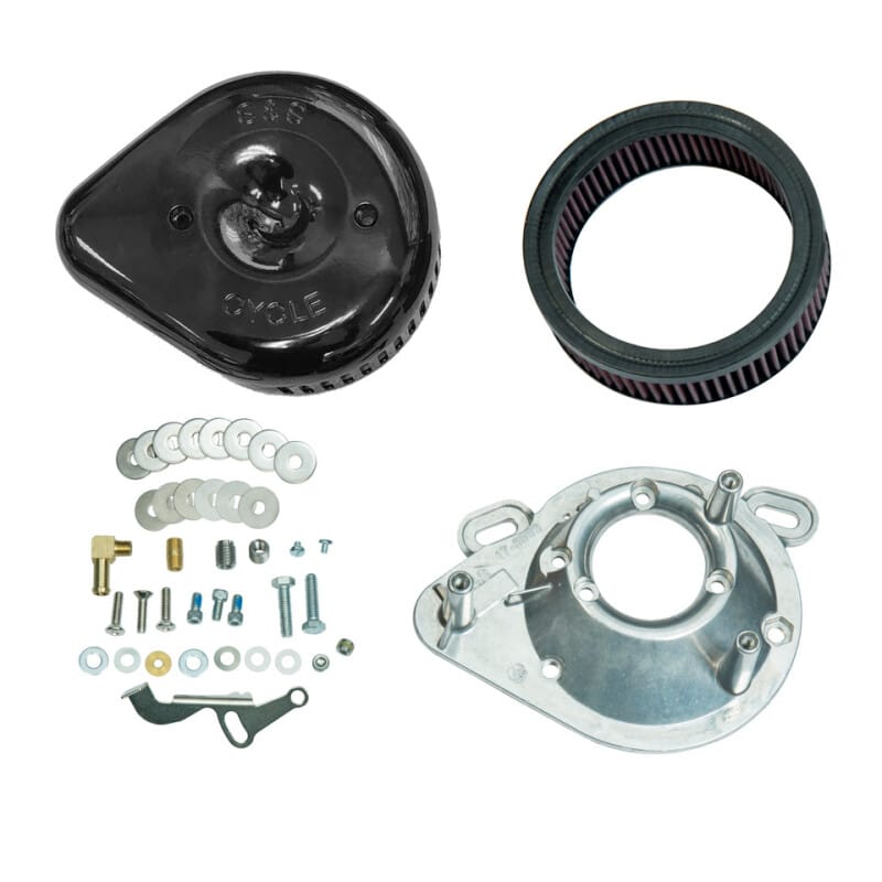 S&S Cycle — S&S Cycle 84-99 BT w/ Super E/G Carb Stealth Air Cleaner Kit w/ Gloss Black Slasher Teardrop