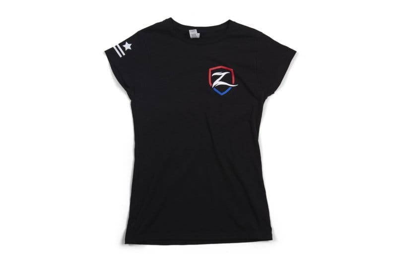 Zone Offroad — Zone Offroad Black Premium Cotton T-Shirt w/ Patriotic Zone Logos - Womens - S