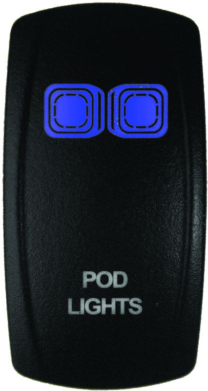DragonFire Racing — Dual LED Switch, Laser-Etched, Lights On/Off, Blue