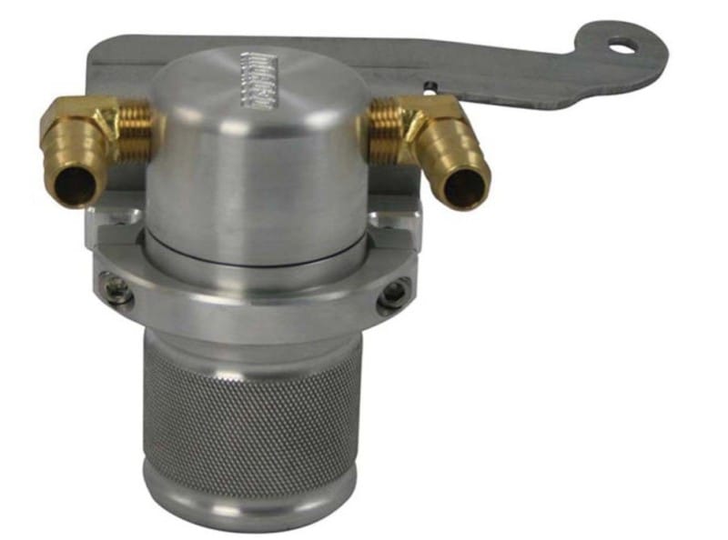 Moroso — Moroso 11-14 Ford Mustang V6 Air/Oil Separator Catch Can - Small Body - Billet Aluminum