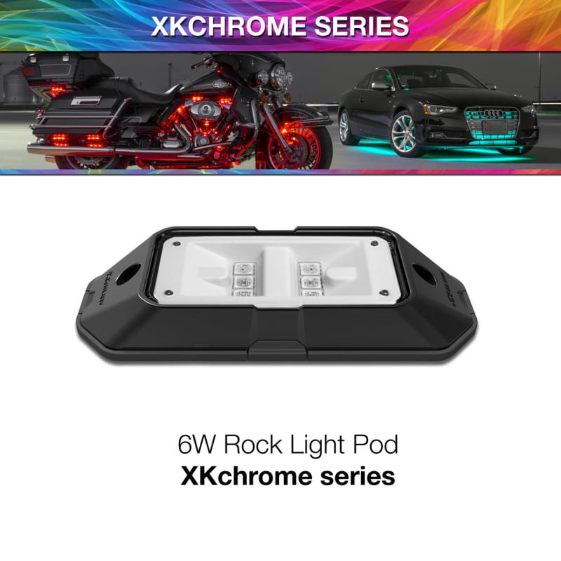 XKGLOW — XK Glow XKchrome Low Profile Ultra Bright Rock Light Pod 6W