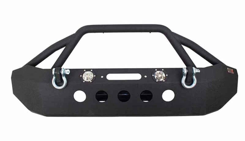 Fishbone Offroad — Fishbone Offroad 07-18 Jeep Wrangler Front Winch Bumper W/LEDs Full Width - Blk Textured Powdercoat