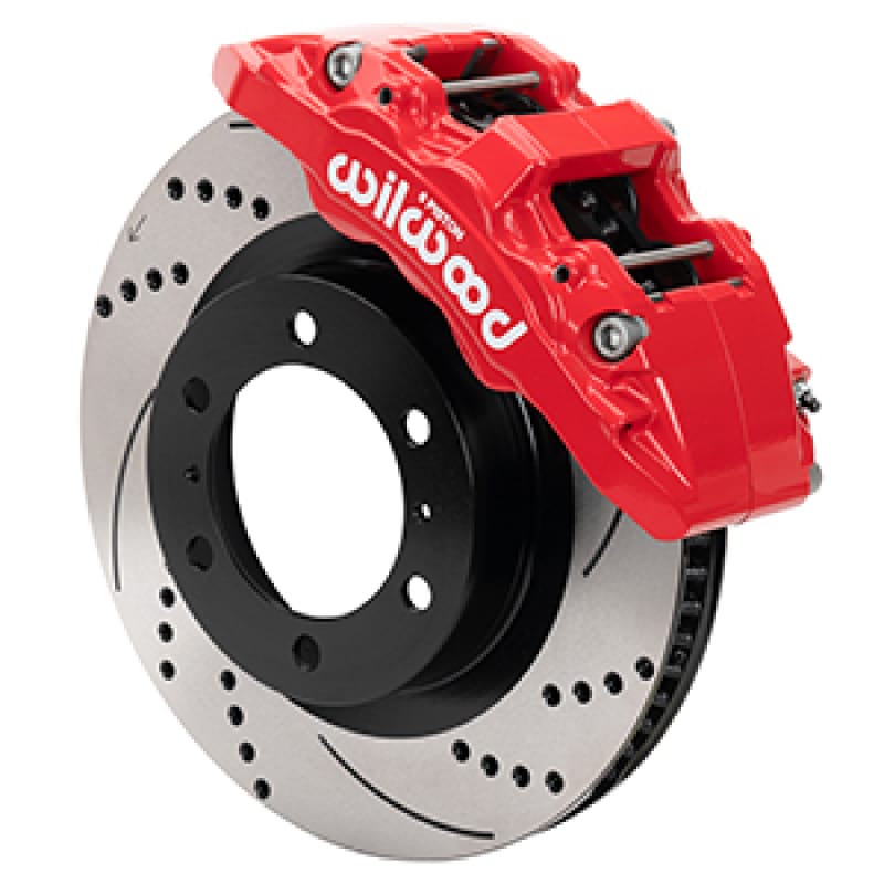 Wilwood — Wilwood 15-21 Toyota 4Runner Aero6-DM Red Front Brake Kit - Drilled & Slotted
