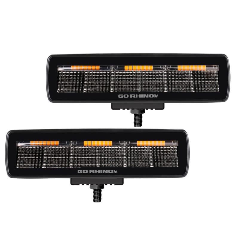 Go Rhino — Go Rhino Xplor Blackout Combo Series Sixline LED Flood Lights w/Amber (Surface Mount) - Blk (Pair)
BLK - Lights W/Amber