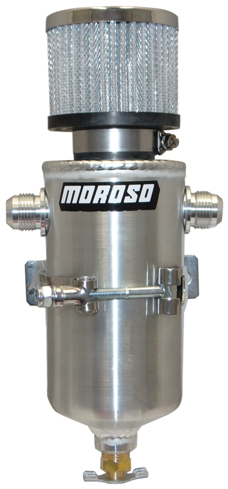 Moroso — Moroso Breather Tank/Catch Can - Two -10An Male Fittings - Aluminum
