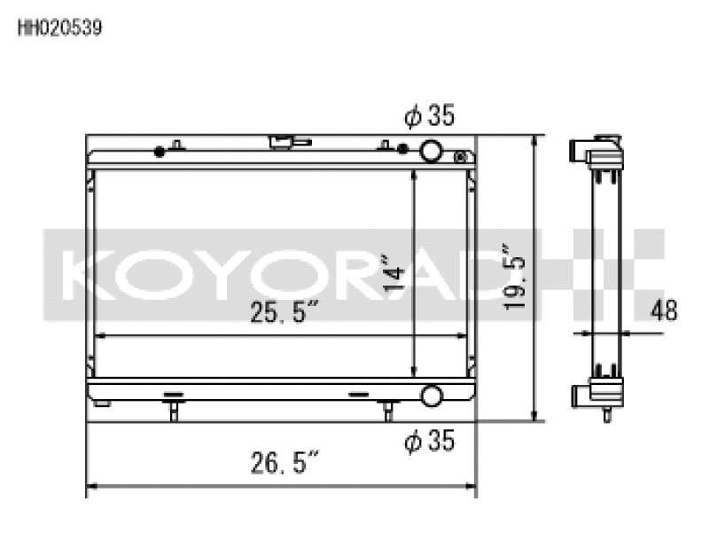 Koyo — Koyo 89-94 Nissan 240SX S13 2.4L KA24E/DE (MT) Radiator
Racing Radiator