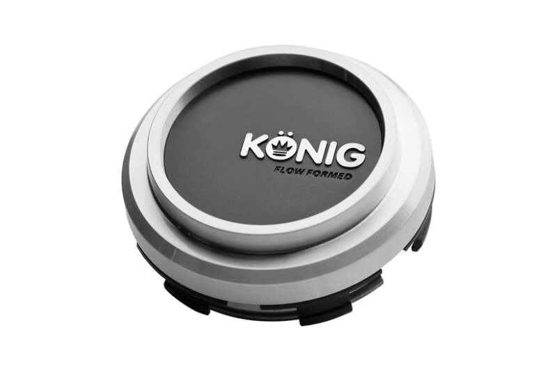 Konig — Konig Flow Formed Pop-in Center Cap - Heliogram/Neoform - Silver w/ Black Face