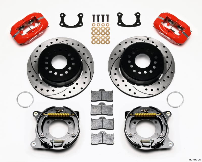 Wilwood — Wilwood Forged Dynalite P/S P-B Kit Drilled-Red New Big Ford 2.50in Offset
BRAKE KIT