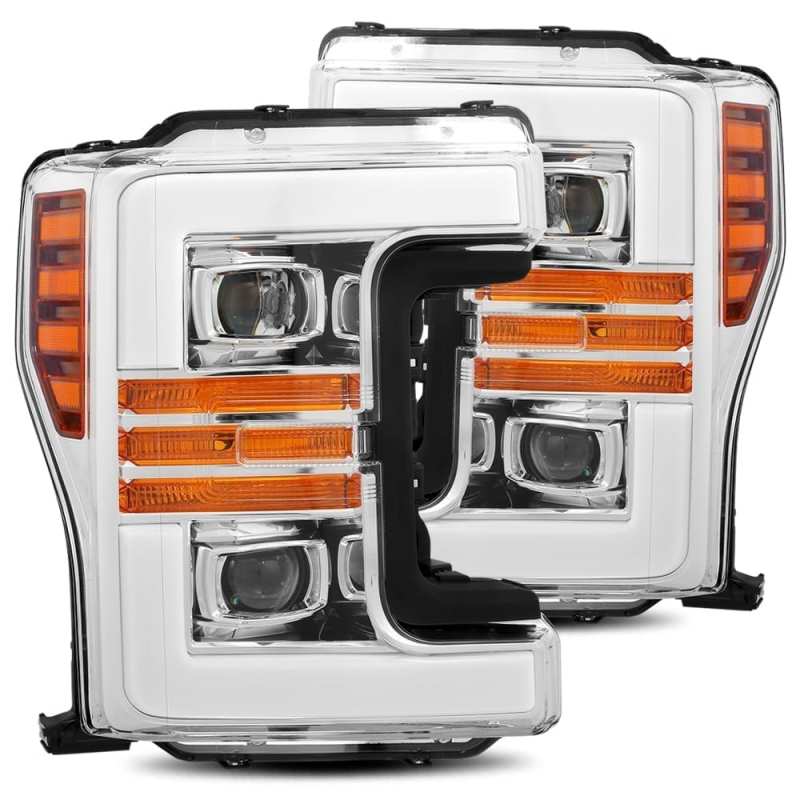 AlphaRex — AlphaRex 17-19 Ford F-250 SD PRO-Series Proj Headlights Plank Style Chrome w/Activ Light/Seq Signal
Projector Headlights