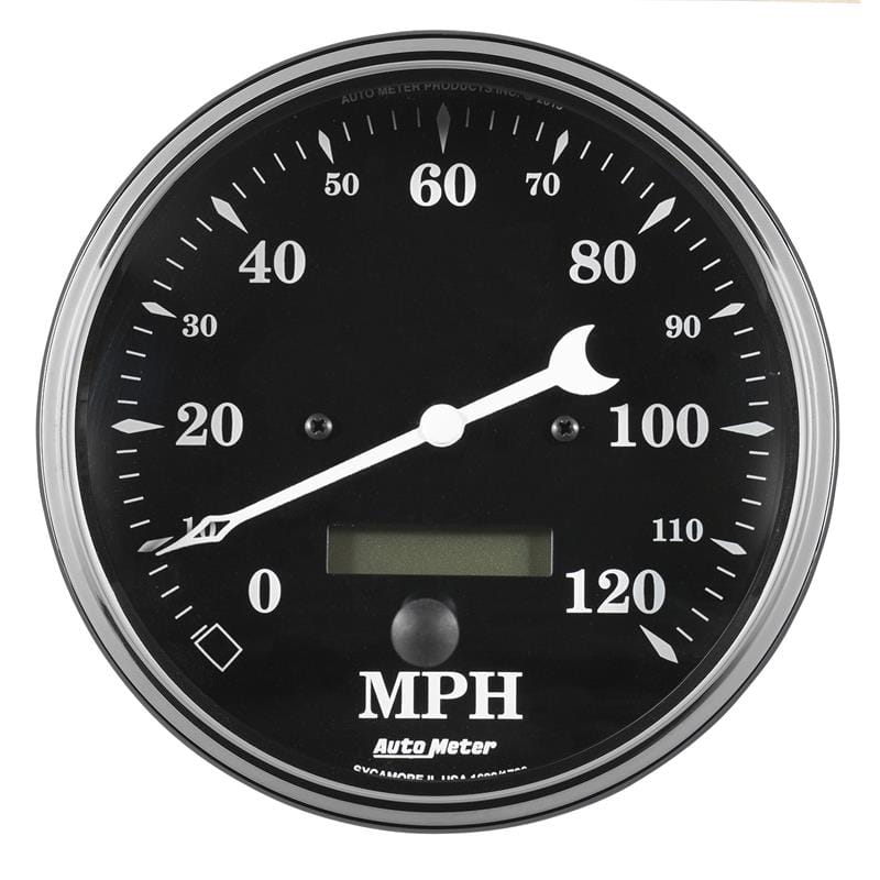 AutoMeter — Auto Meter Gauge Speedo. 5in 120mph Elec. Prog. w/ LCD Odo Old Tyme Black
5" SPEEDO, 120 MPH,