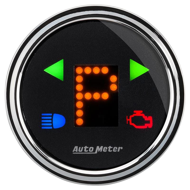 AutoMeter — Autometer Designer 2-1/16in Chrome Domed Lens Black Dial PRNDL Gauge
GA 2" GEAR POS DB