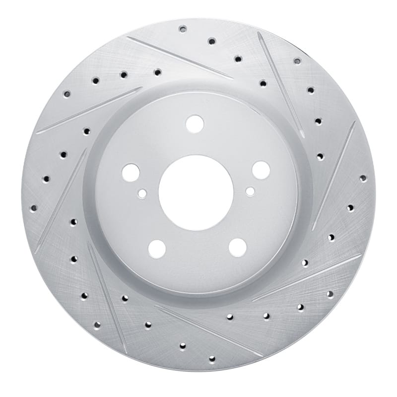 R1 Concepts — R1 18-25 Lexus UX250h Front Right Drilled & Slotted Silver Brake Rotor