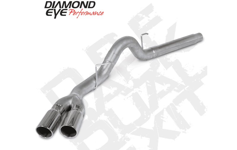Diamond Eye Performance — Diamond Eye 18-19 Ford 3.0L Powerstroke F150 - 4in Alum DPF Back Exh Kit Sprt Dual w/Tips 4512BRA-DE