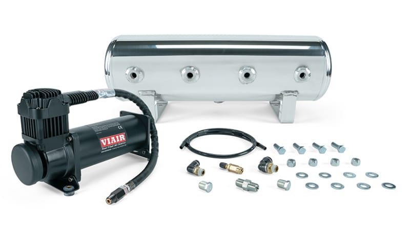 Air Lift — Air Lift 2.5 Gal. Polished Tank w/ Viair 444b Blk Compressor (Incl. Fittings & Mounting Hardware)
Air Compressor Kit