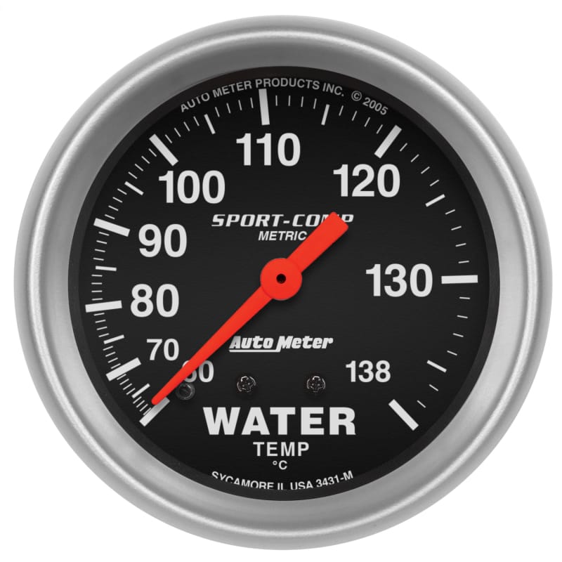 AutoMeter — Autometer 2-5/8in 60-140 Degree C Mechanical Water Temperature Sport-Comp Gauge
2-5/8" WATER TEMP, 6