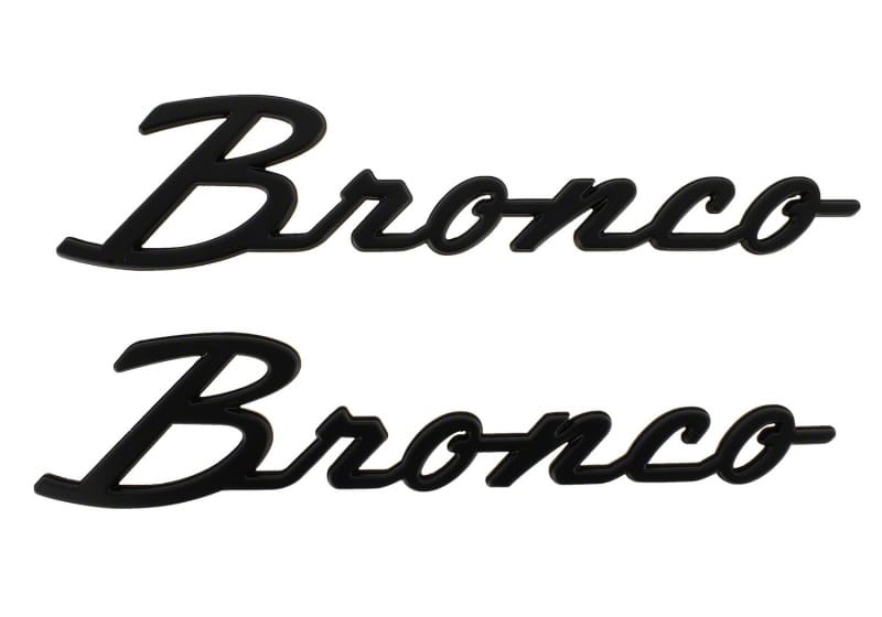 Ford Racing — Ford Racing 2021+ Bronco Classic Script Fender Badges - Matte Black (Pair)
Decal