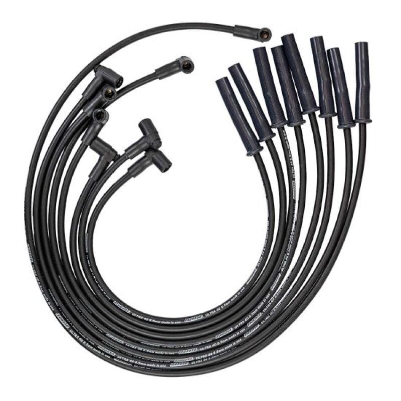 Moroso — Moroso GM BBC 366-454 HEI-Style w/Coil In Cap Ultra 40 8.5mm Multi-Angle Spark Plug Wire Set - Blk