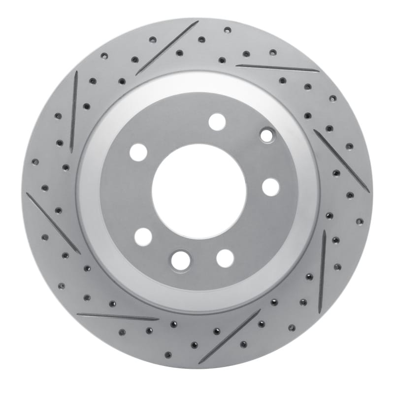 R1 Concepts — R1 03-18 Audi Q7 Rear Left Drilled & Slotted Geo-Carbon Rotor
