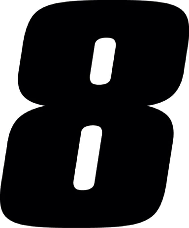 Hardline — Hardline Dirt Digits 3pk 5.5 in. - High Gloss Number 8 - Black