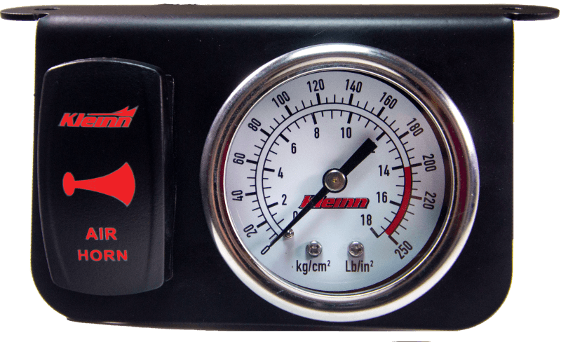 Kleinn Air Horns — Kleinn Panel Mounted 160 PSI Gauge w/ an Illuminated RED Momentary Rocker Switch