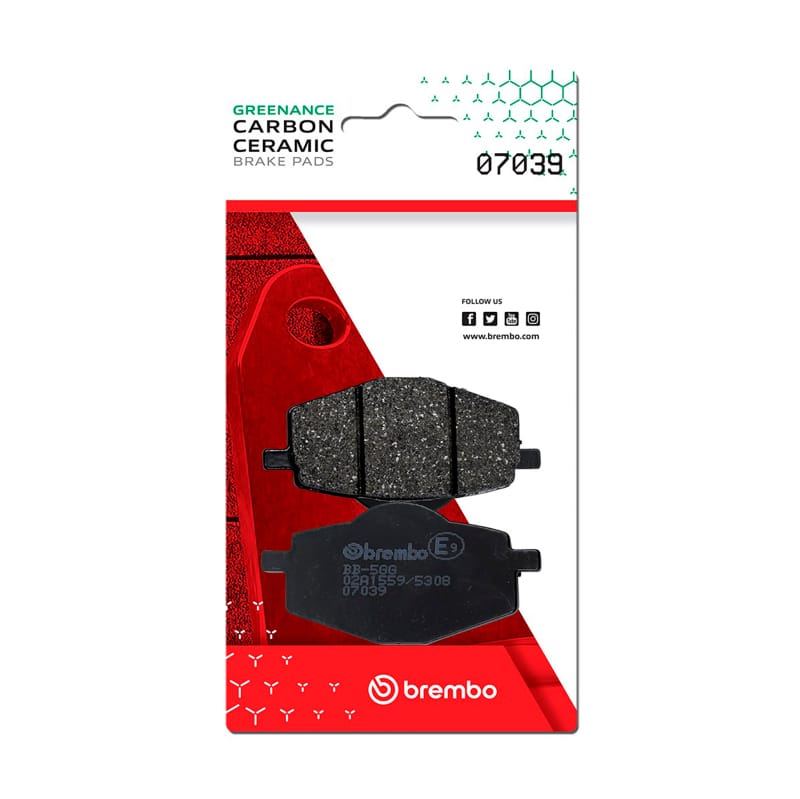 Brembo OE Powersports — Brembo OE Mbk Flame/Yamaha Dt/Yamaha Tzr/Yamaha Xc/Yamaha Crypton Carbon Ceramic Brake Pad - Rear