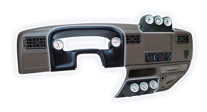 AutoMeter — GAUGE MOUNT, DASH CONSOLE LOWER, TRIPLE, 2 1/16" , FORD SUPER DUTY 99-04