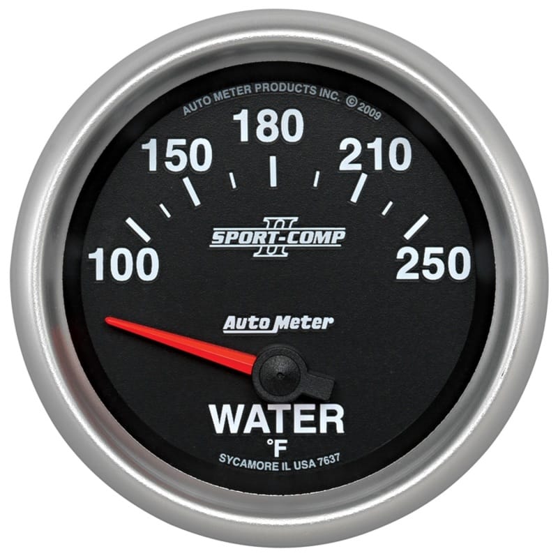 AutoMeter — Autometer Sport-Comp II 100-250 Deg F Short Sweep Electronic Water Temperature Gauge
2-5/8" WATER TEMP, 1