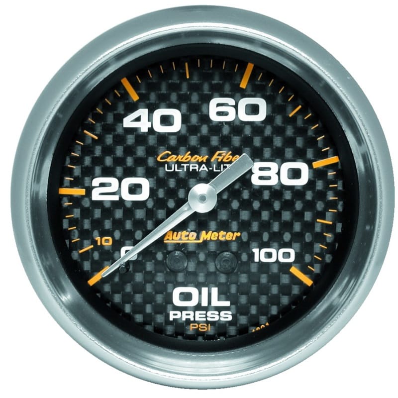 AutoMeter — Autometer Ultra-Lite 2.625in Mechanical 100 PSI Oil Pressure Gauge - Carbon Fiber
GA 2.6" OILP MECH CF